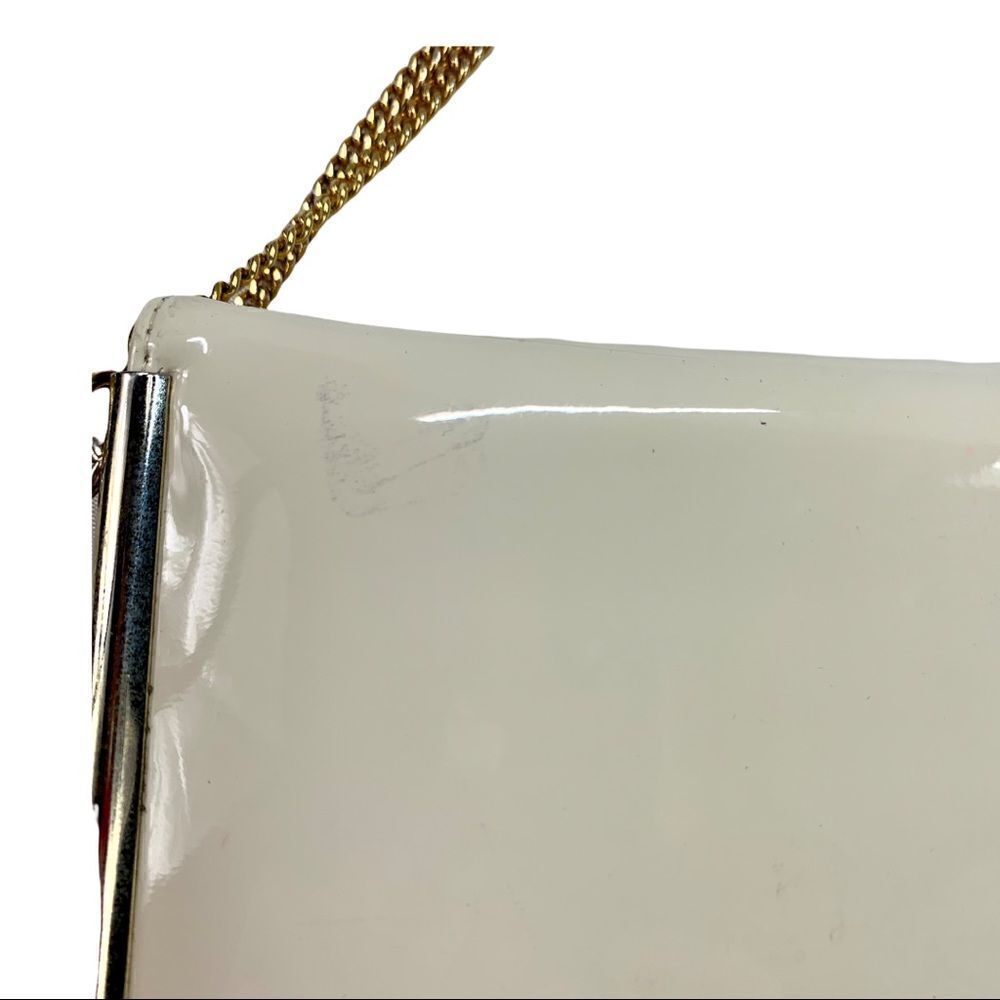 🔵Robert Bestien Ivory Patent Leather Bag Purse Shoulder Chain Strap Vtg - Picture 10 of 10